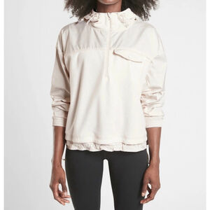 Athleta Zion Microfleece 1/2 Zip Top Pearl White SIZE Small